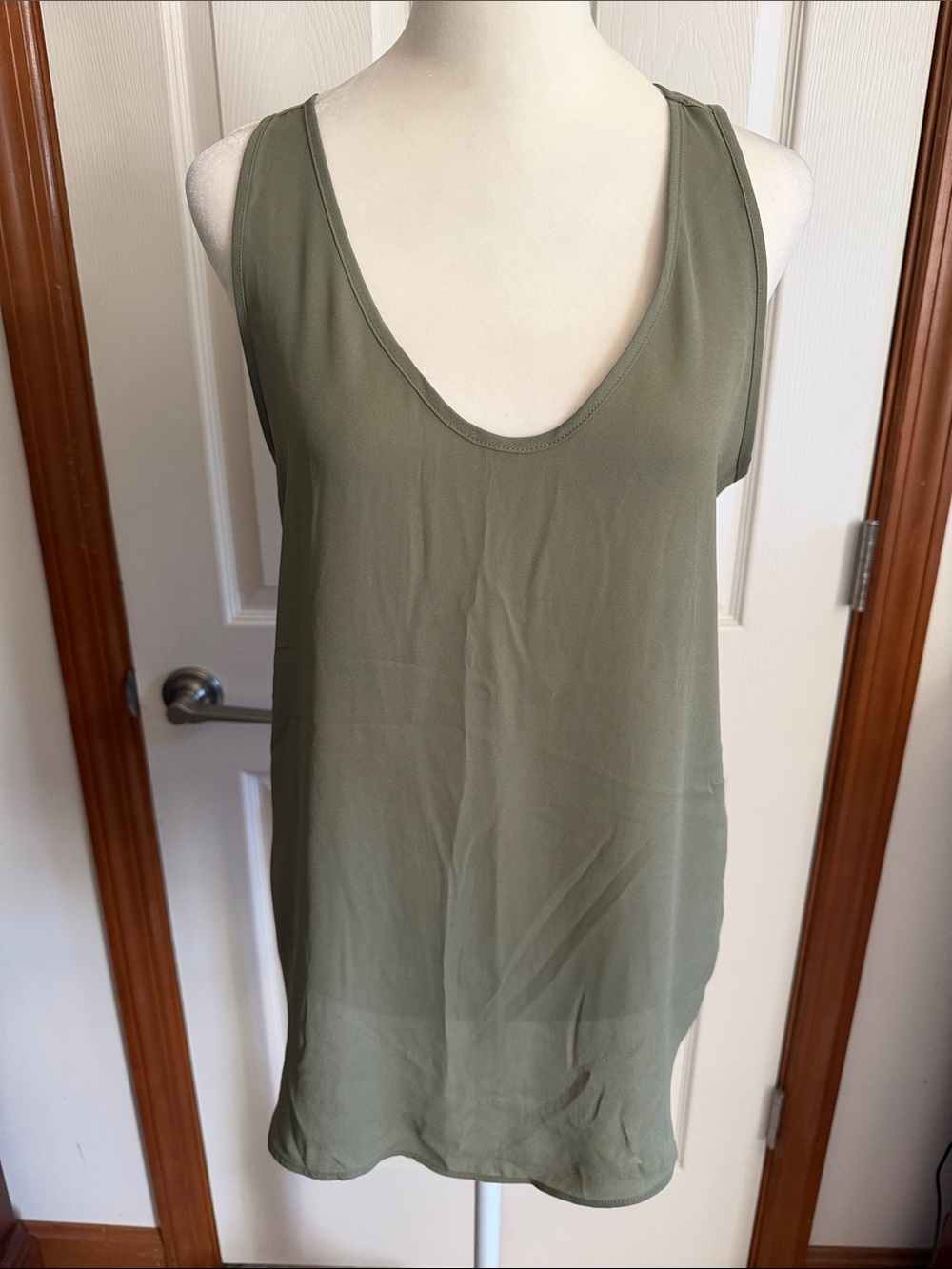 LOFT Olive Green Scoop Neck Tank